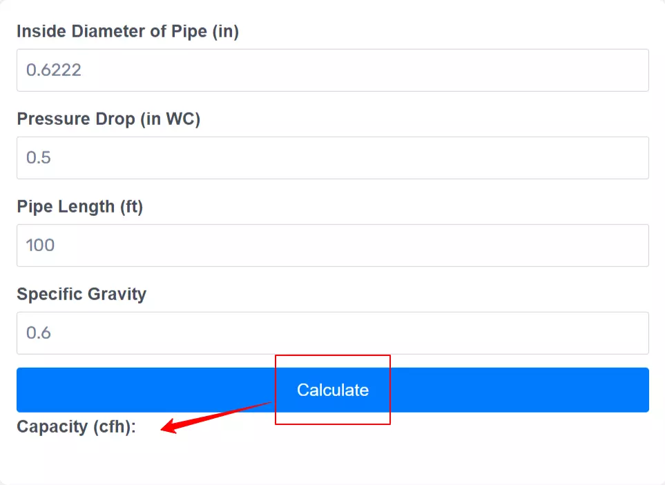 #1 FREE 2 PSI Natural Gas Pipe Sizing Calculator