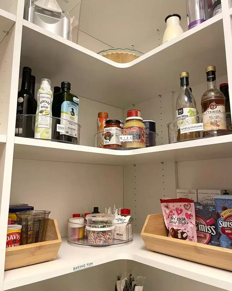 37 Corner Pantry Solutions That Boost Space and Design 32 A Lazy Susan in the Corner Pantry