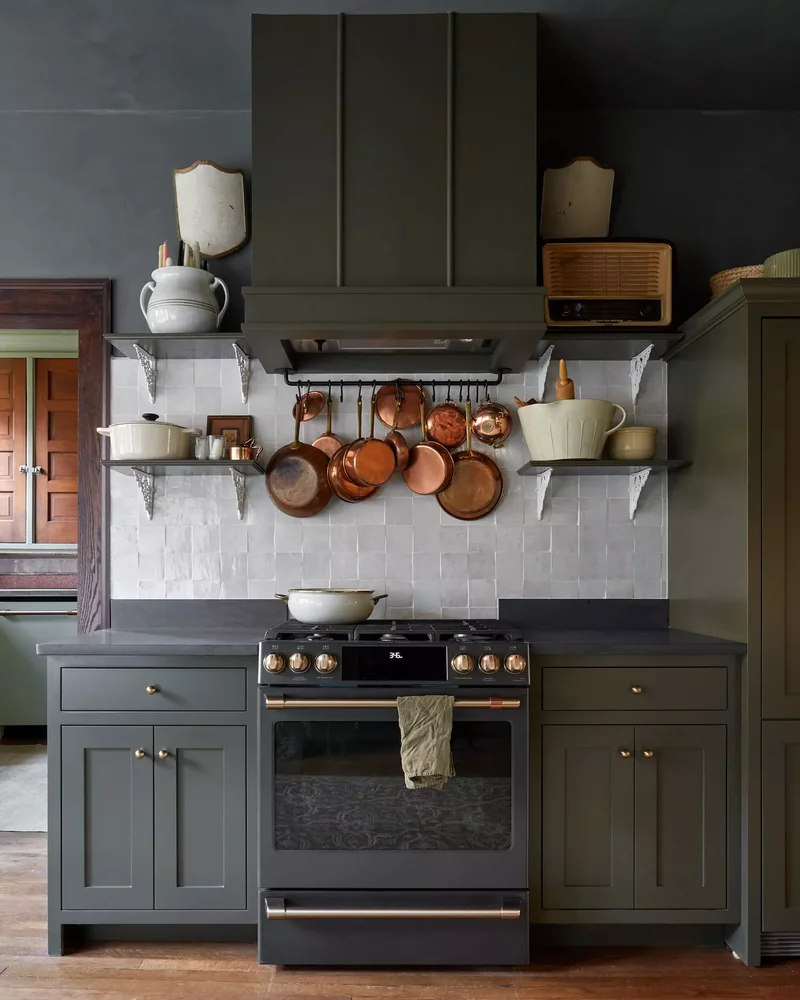 39 Green Kitchen Design Ideas That Never Go Out of Style 27 Accent Sage With Copper