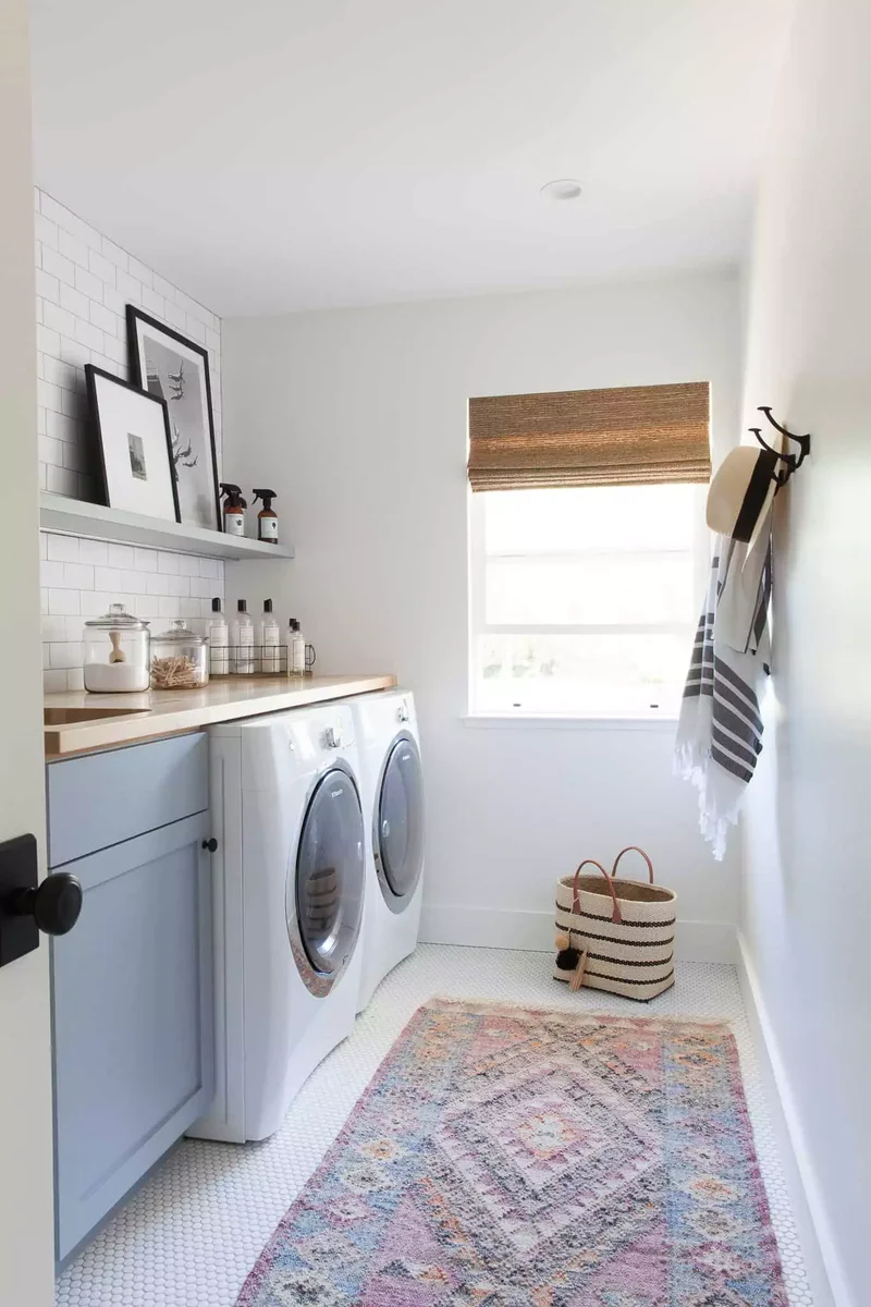57 Laundry Room Ideas That Make Chores More Enjoyable 56 Add Boho-Style Accents