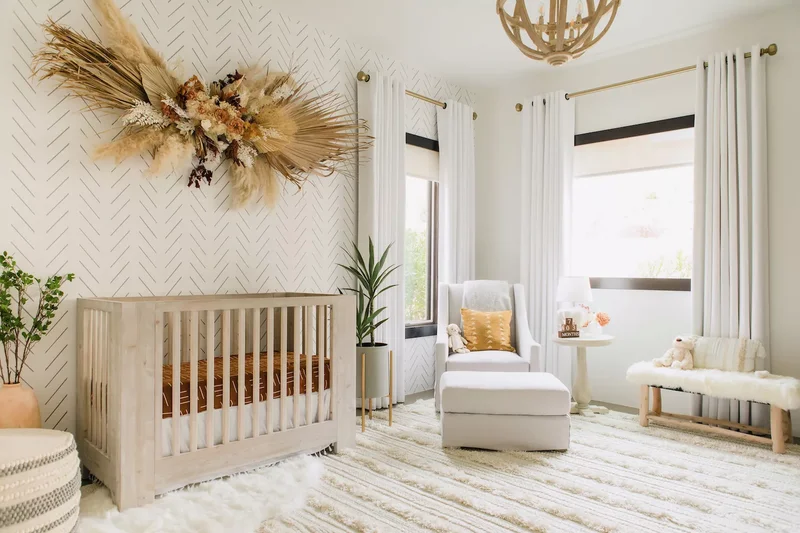 19 Creative Nursery Accent Wall Ideas for Baby's Room 6 Add Boho Style