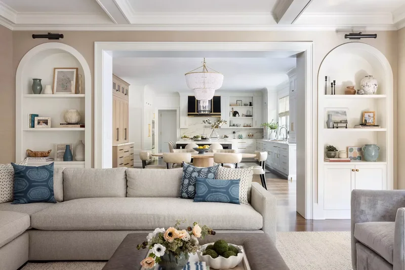 28 Open Kitchen Living Room Designs You're Going to Love 9 Add Built-Ins