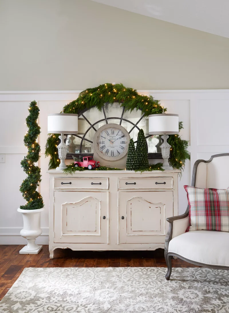 Add Christmas Lights to Greenery