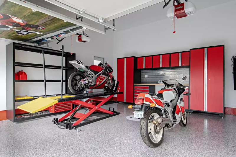 23 Garage Decorating Ideas to Transform Inside and Out 5 Add Colorful Garage Storage