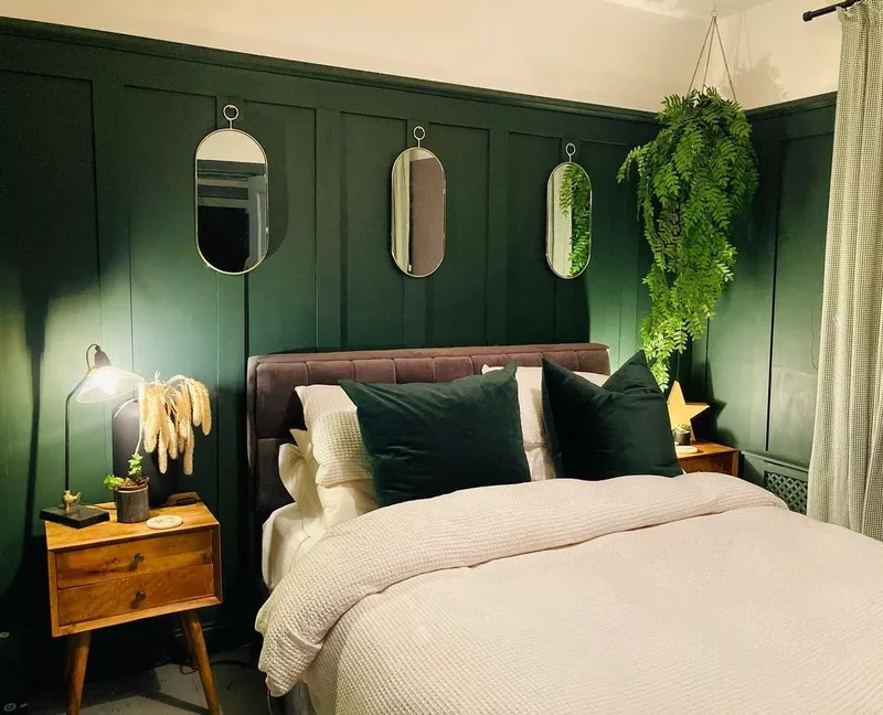 32 Dark Green Bedroom Designs to Inspire Your Next Makeover 7 Add Contemporary Elements