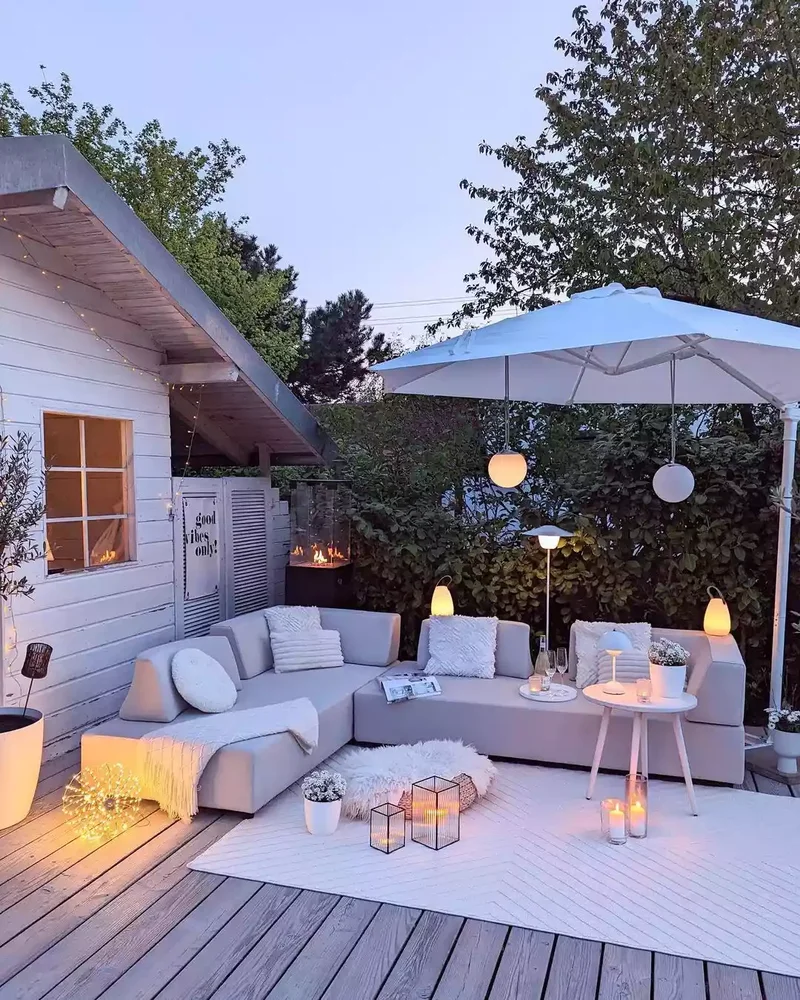 66 Beautiful Patio Landscaping Ideas for Your Outdoor Space 25 Add Cozy Textiles