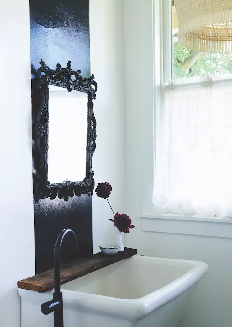 32 Modern Farmhouse Bathroom Designs That Never Go Out of Style 17 Add Dark Accents