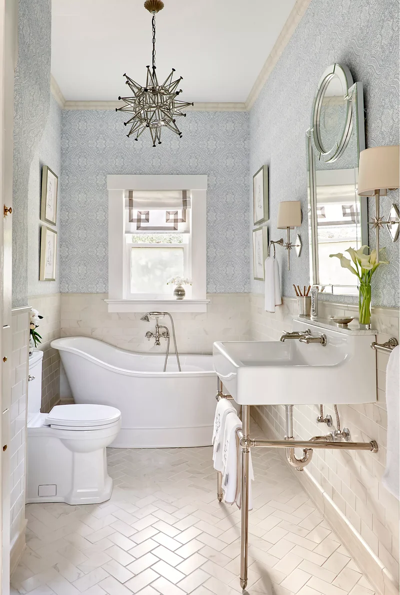 38 Classic Bathroom Design Ideas for Timeless Elegance 14 Add Interest with Texture