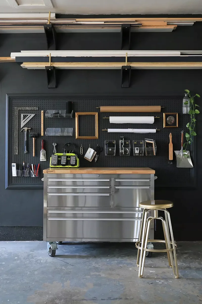 23 Garage Decorating Ideas to Transform Inside and Out 18 Add Pegboard Storage