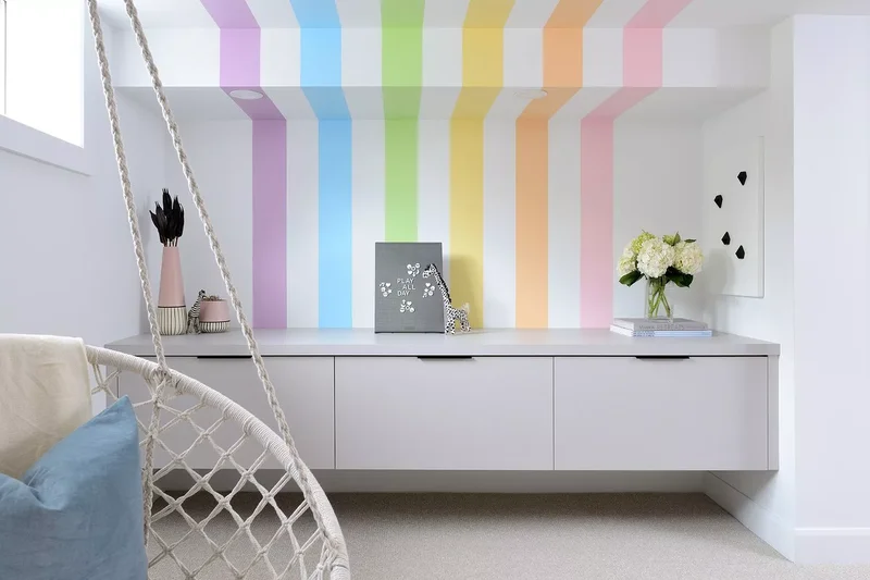 24 Drop Ceiling Design Ideas to Transform This Practical Element 7 Add Rainbow Stripes