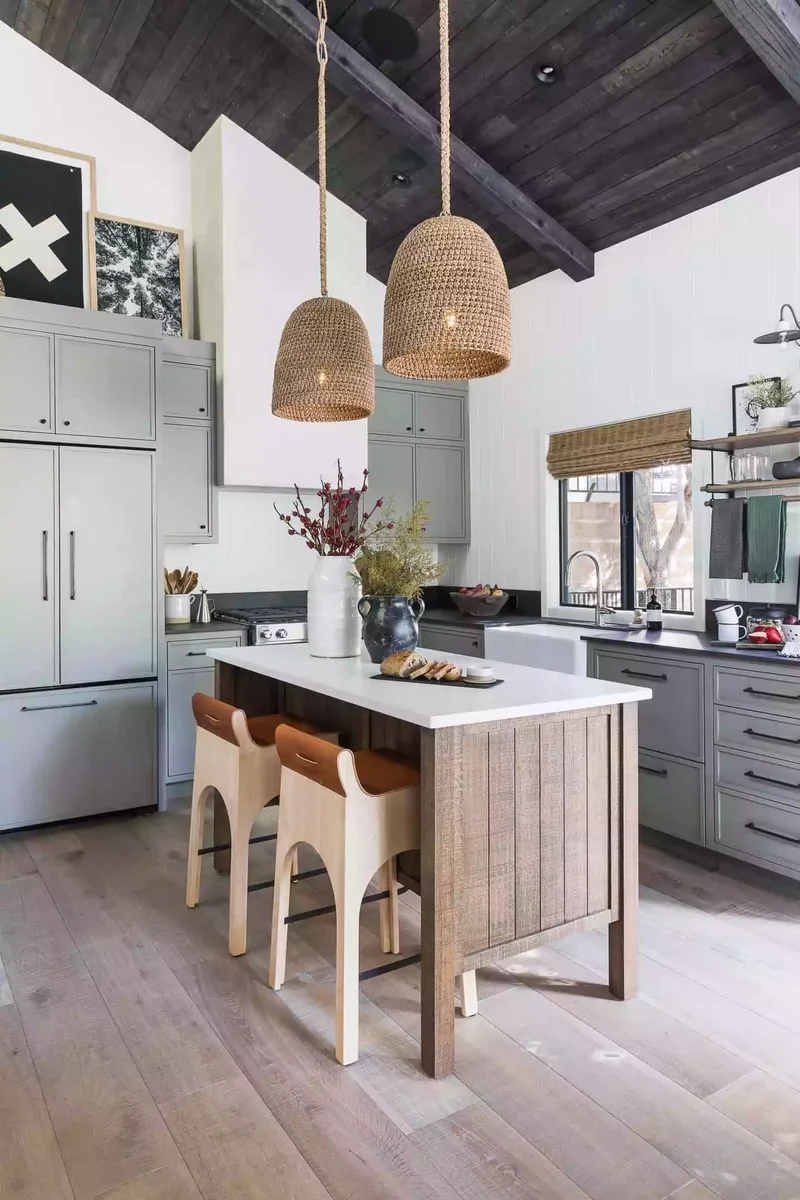 33 Compact Kitchen Island Ideas to Maximize Small Spaces 13 Add Rustic Wood Cladding