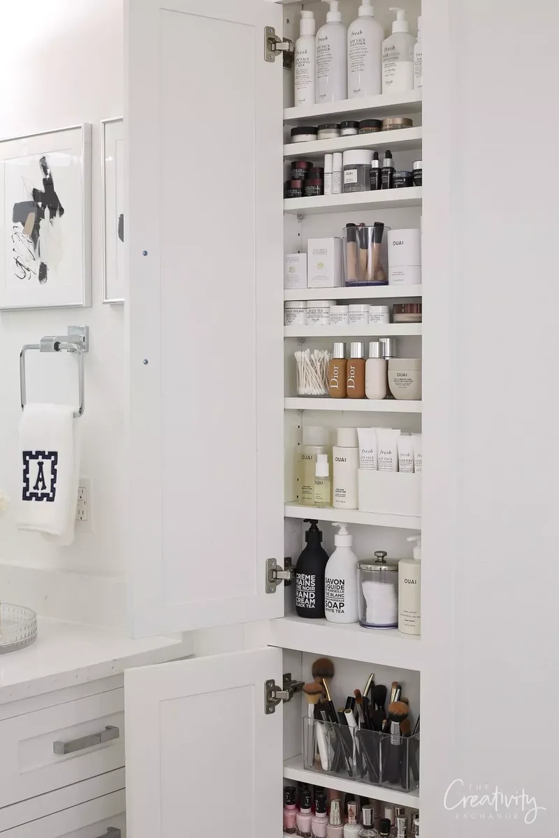 43 Bathroom Storage Solutions for More Space and Style 21 Add Shallow Storage