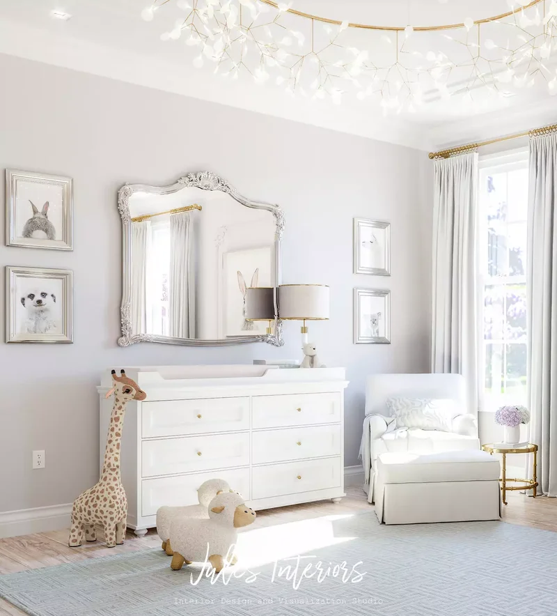 43 Nursery Design Ideas for a Charming Baby Room Space 15 Add Shine With Metallics