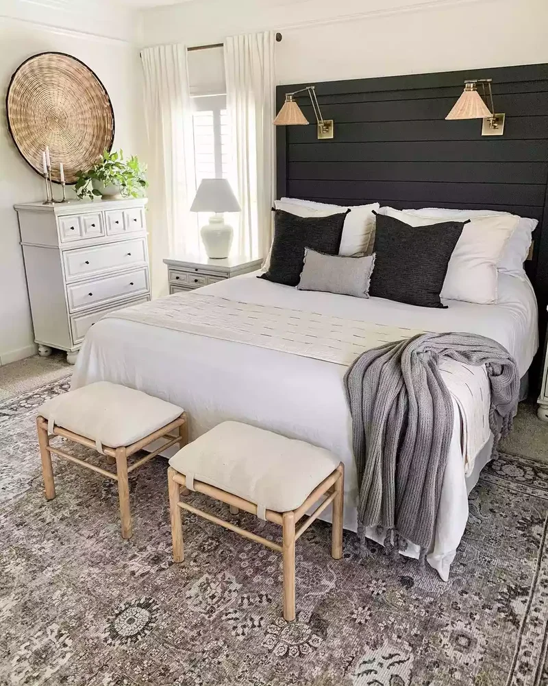 67 Farmhouse Style Ideas for Your Modern Rustic Home 60 Add Shiplap Accents in the Bedroom