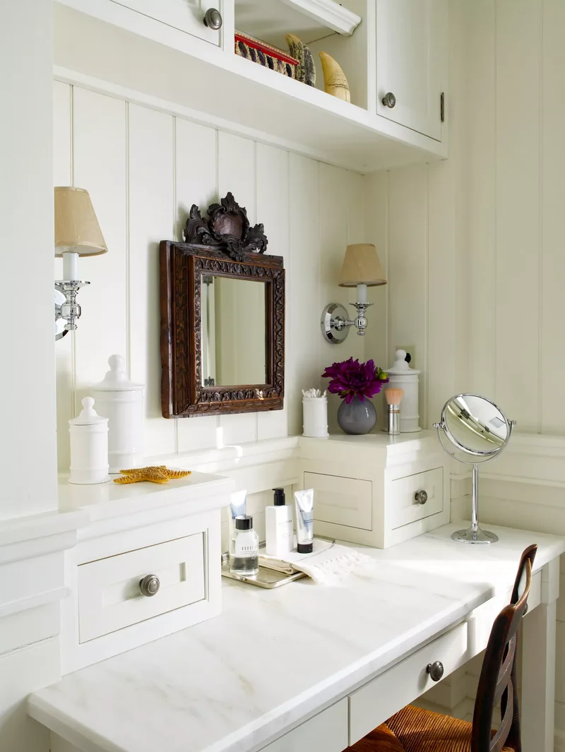 17 Makeup Vanity Ideas for Your Bathroom's Daily Routine 6 Add Vintage Touches