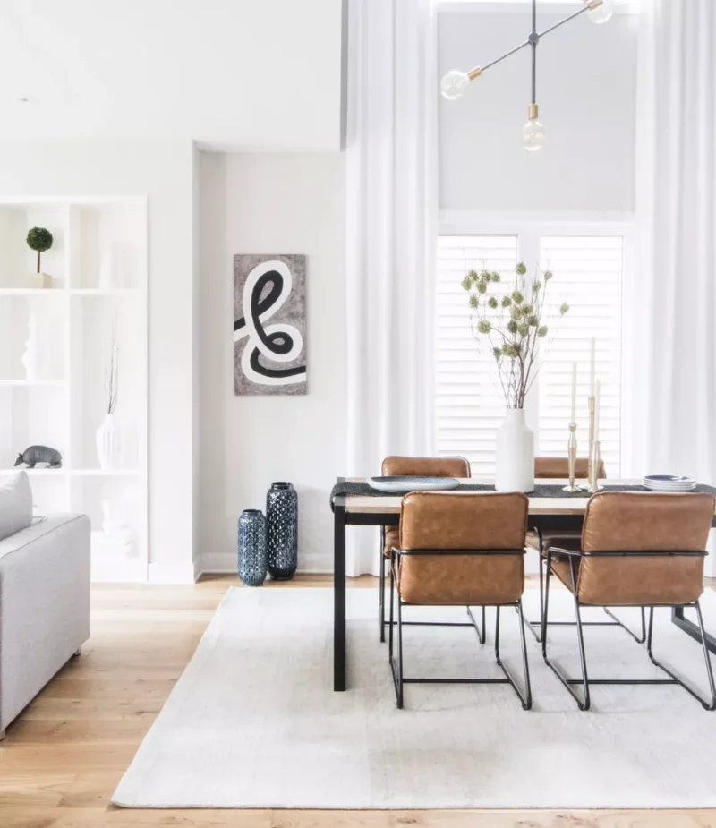 35 Open Floor Plan Design Ideas to Create Beautiful Flow 15 Add Warm Dining Room Seating