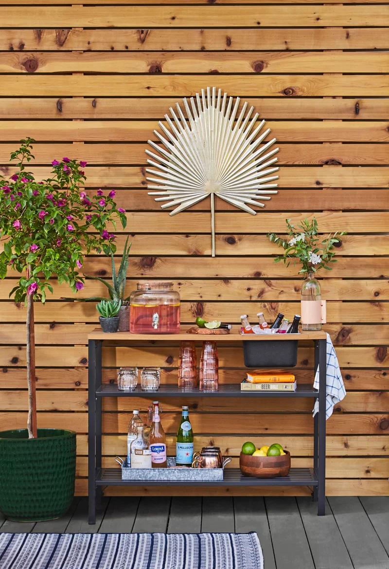 35 Stunning Patio Design Ideas for Your Outdoor Oasis 32 Add a Bar Cart