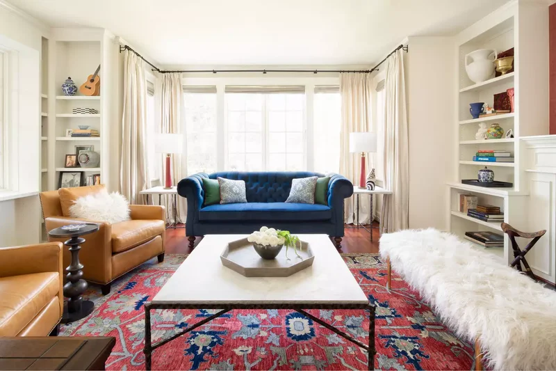 35 Spacious Living Room Ideas That Will Wow Your Guests 19 Add a Bench for Extra Seating