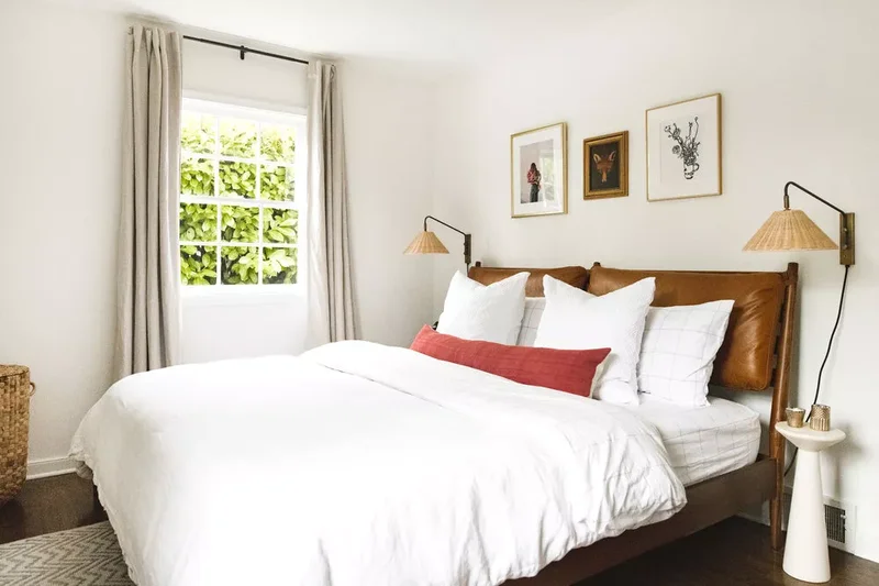 52 Small Bedroom Ideas That Maximize Your Compact Space 36 Add a Leather Headboard