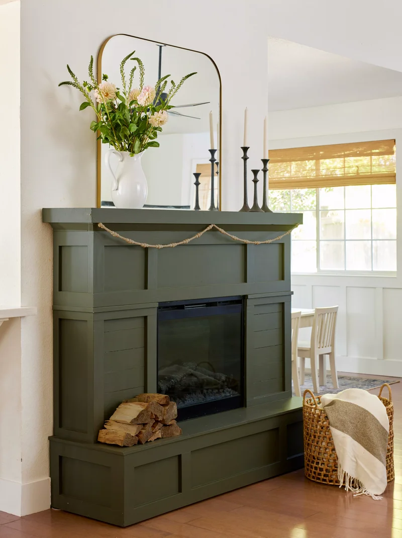 21 Modern Farmhouse Fireplace Ideas for Cozy Charm at Home 14 Add a Muted Splash of Color