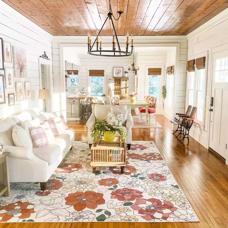 40 Cozy and Inviting Country Living Room Design Ideas 19 Add a Rustic Chandelier