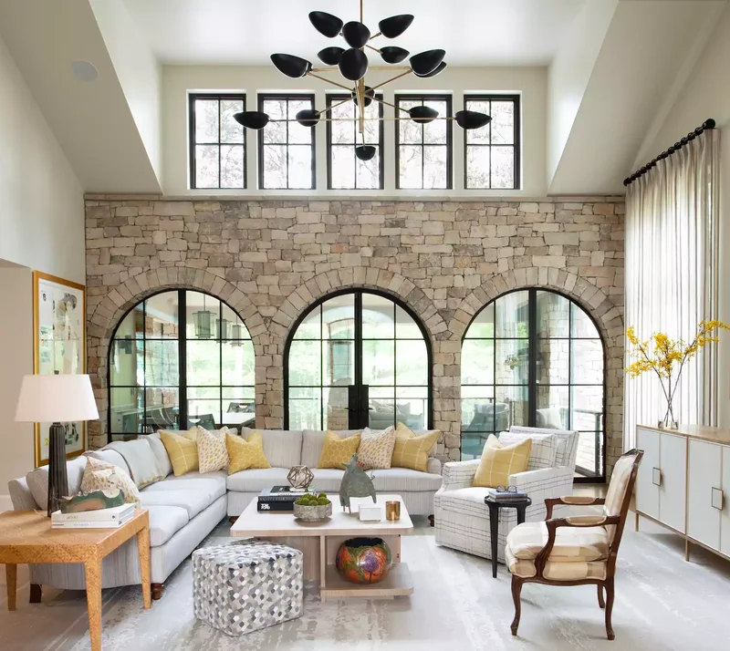 45 Modern Rustic Living Room Designs You'll Love to Recreate 44 Add a Stone Feature Wall