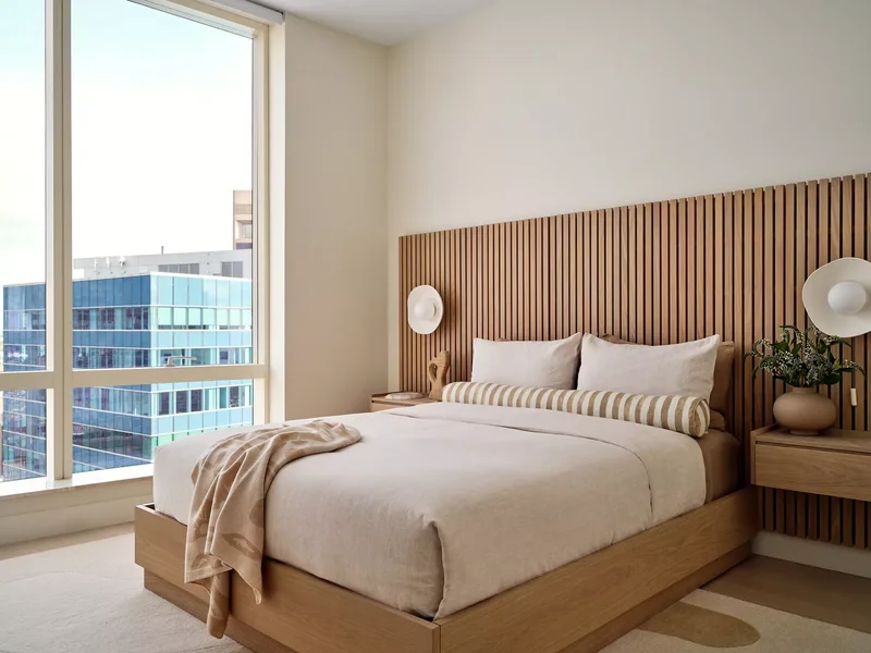 37 Guest Bedroom Ideas to Make Visitors Feel at Home 14 Add a Wood Slat Accent