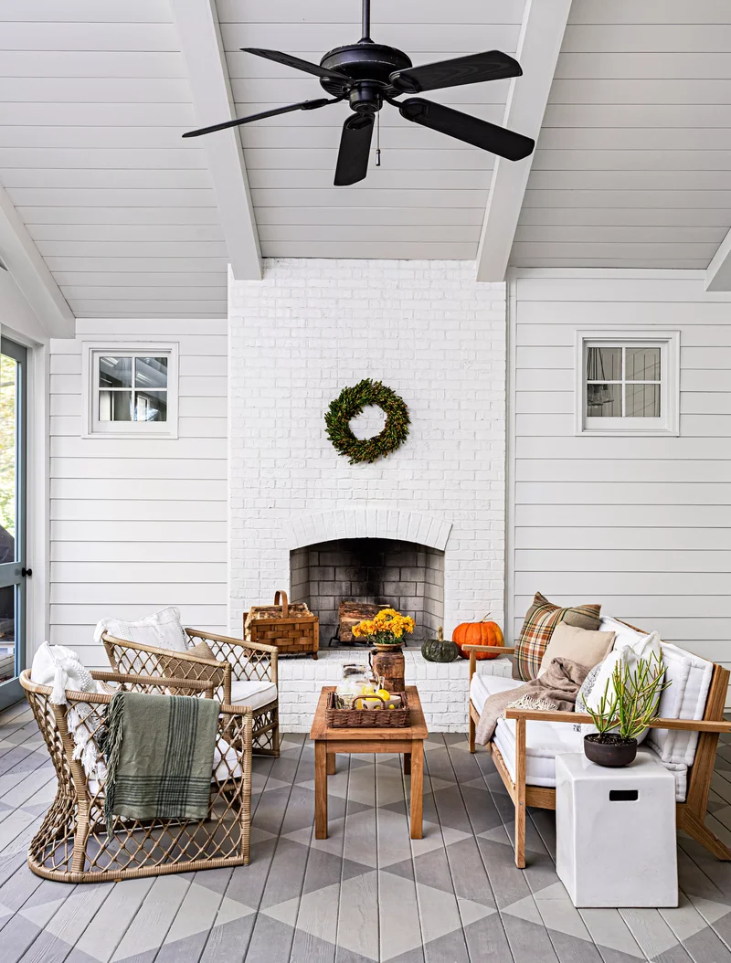 21 Modern Farmhouse Fireplace Ideas for Cozy Charm at Home 19 Add an Outdoor Feature