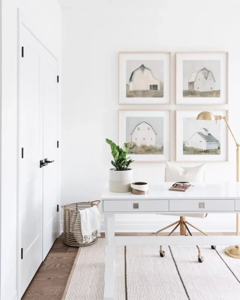 70 Home Office Ideas for Your Perfect Workspace Design 15 All-White Home Office