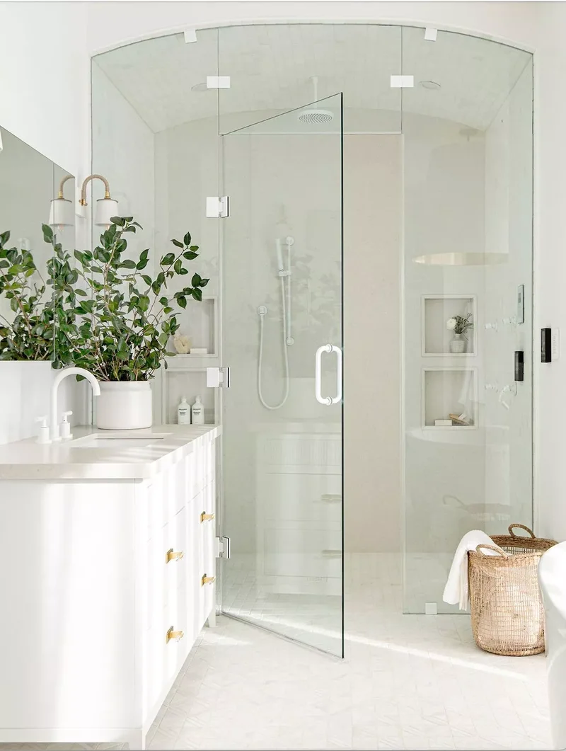 25 Stylish Shower Niche Ideas to Store Essentials Beautifully 11 All-White Shower Niches