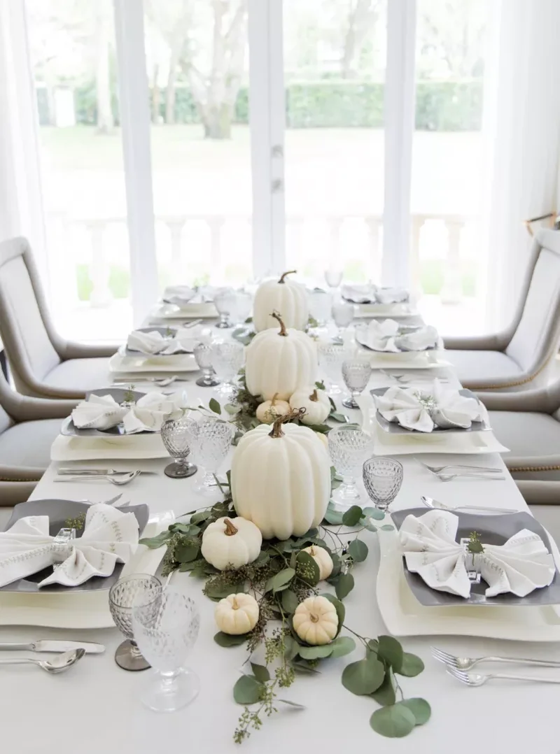 All-White Thanksgiving Table