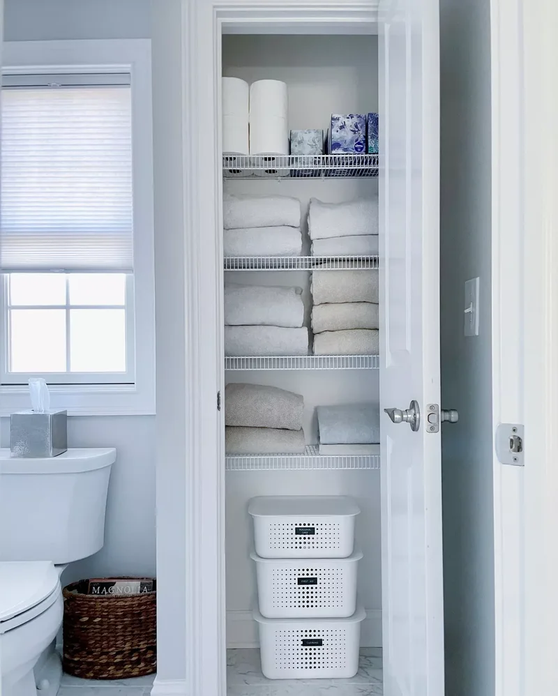 24 Smart Ways to Organize Your Bathroom Closet Beautifully 3 Avoid Over-Crowding