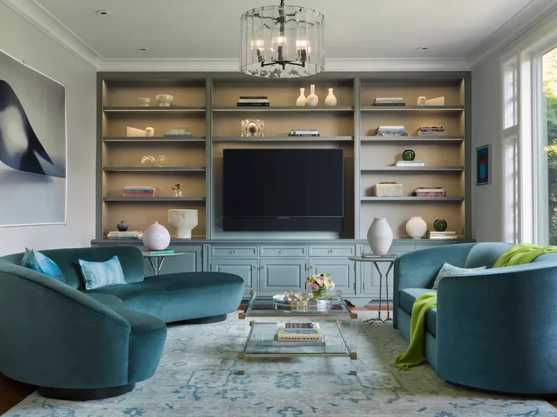 21 Small Living Rooms With TVs That Look Absolutely Stunning 17 Backlight the Built-Ins