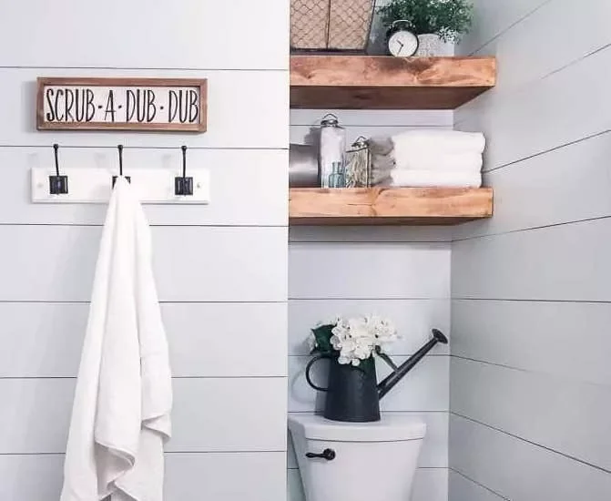 17 Stylish Over the Toilet Storage Ideas for Your Bathroom 10 Be Rustic With Open Shelving