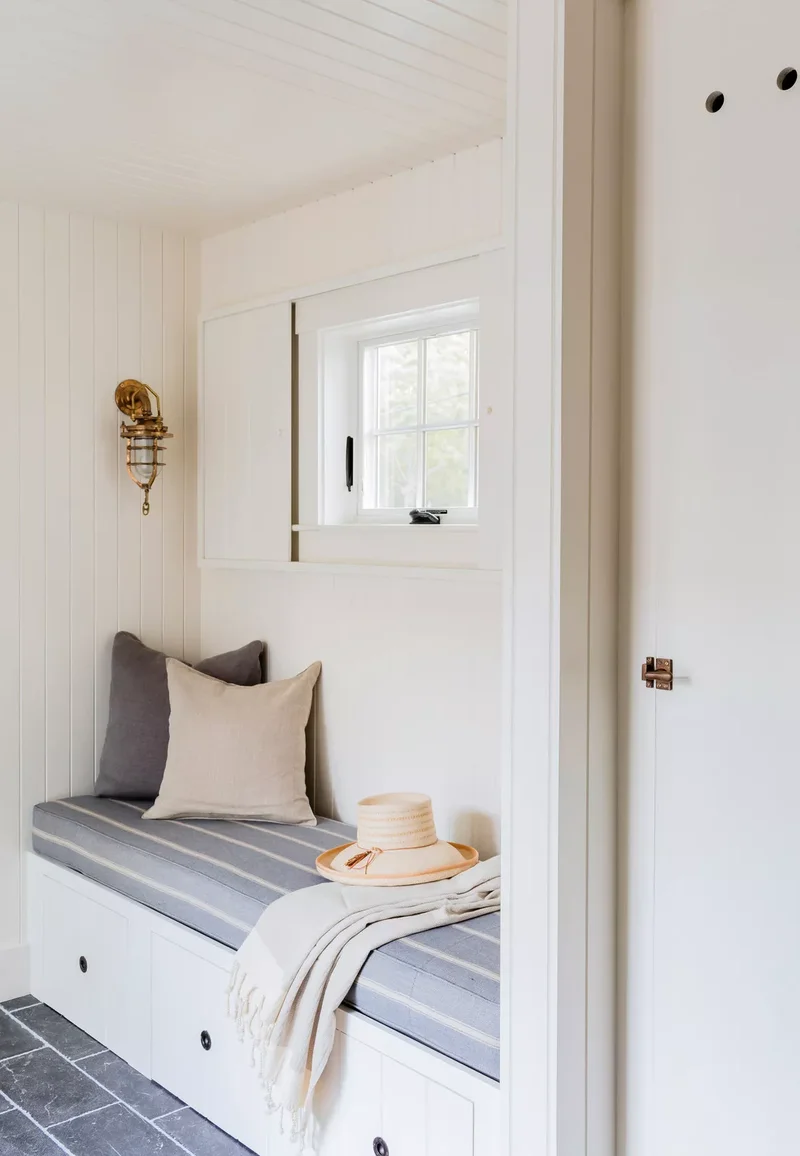 22 Stunning Mudroom Bench Ideas for Beautiful Storage 20 Beach Cottage Mudroom Bench