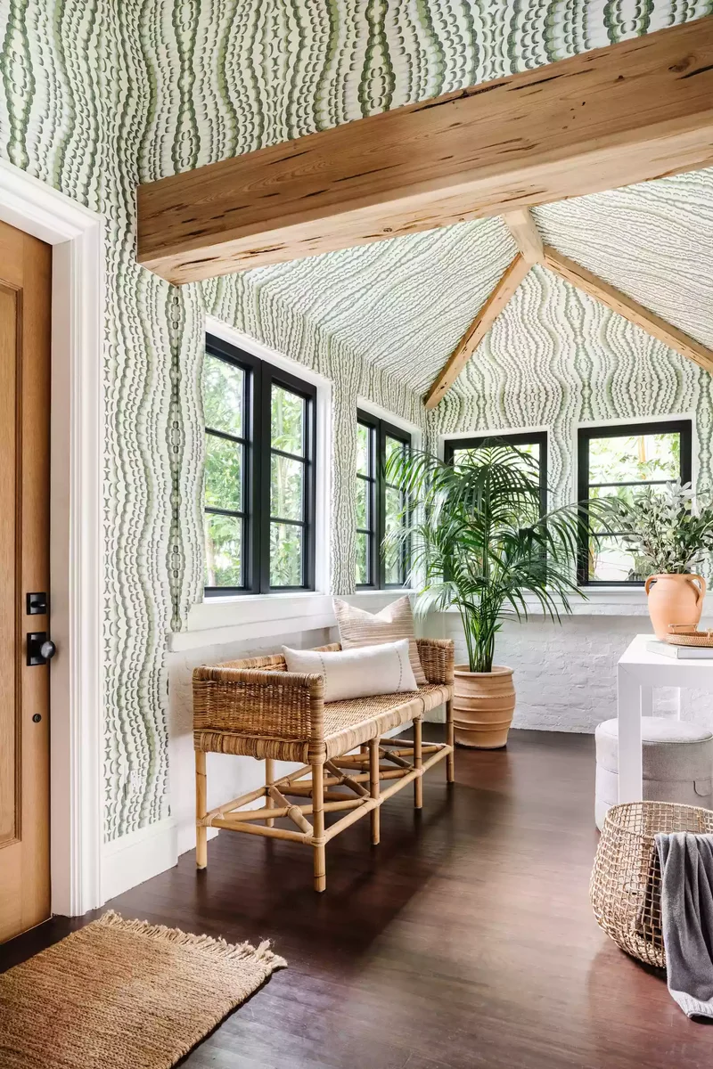 28 Beautiful Entryway Bench Ideas That Welcome Your Guests 21 Beachy Rattan Bench