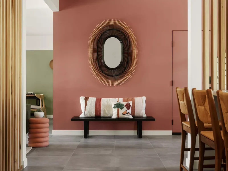 28 Beautiful Entryway Bench Ideas That Welcome Your Guests 9 Bench With an Oversized Lumbar Pillow