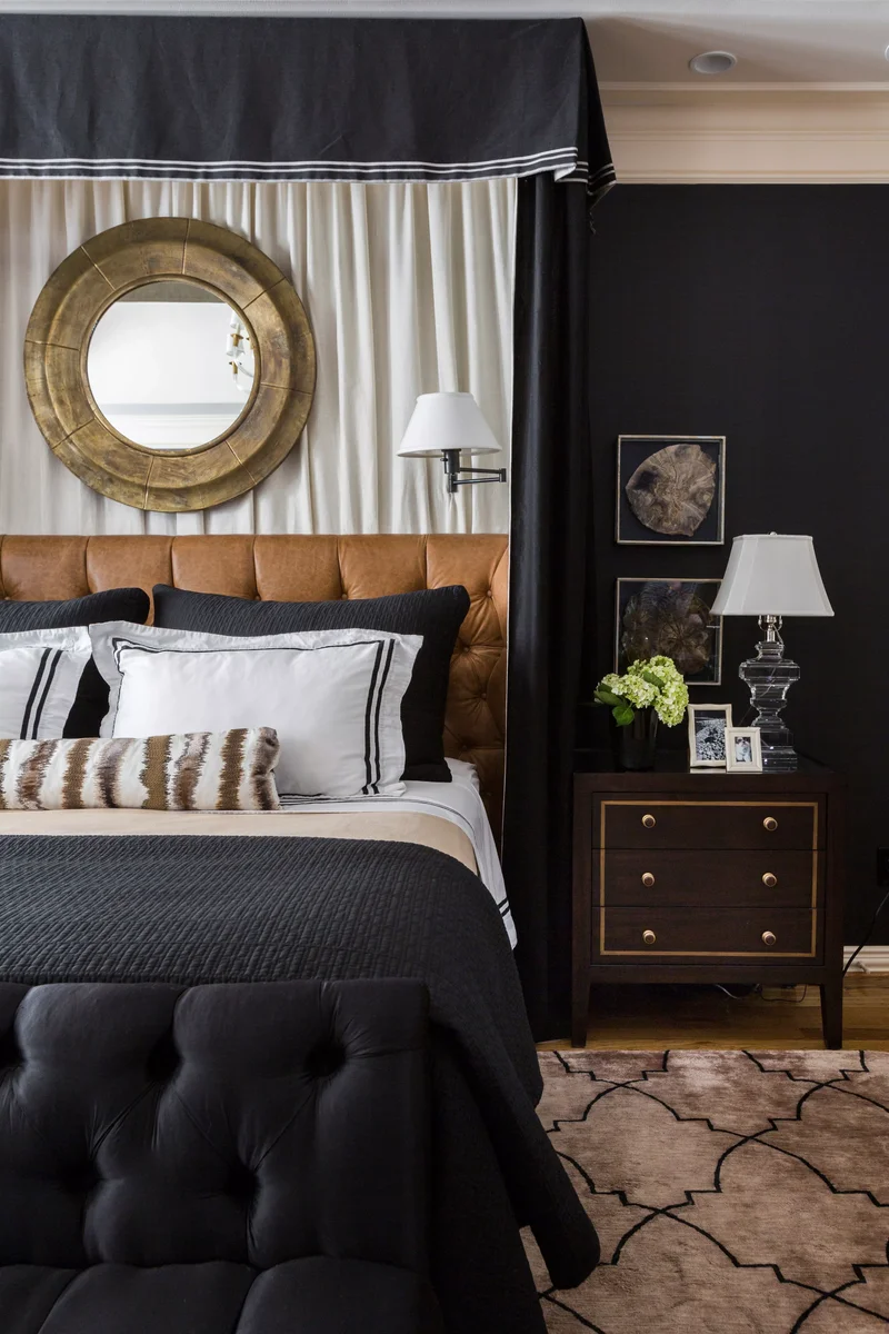 31 Sophisticated Black Bedroom Ideas for Your Dream Space 31 Black Bedroom with Bronze Accents