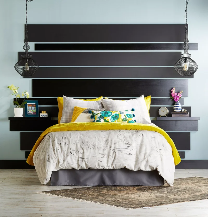 31 Sophisticated Black Bedroom Ideas for Your Dream Space 7 Black Bedroom with Dramatic Headboard