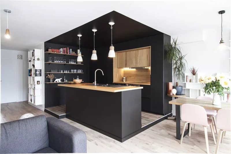 Black Contemporary Kitchen