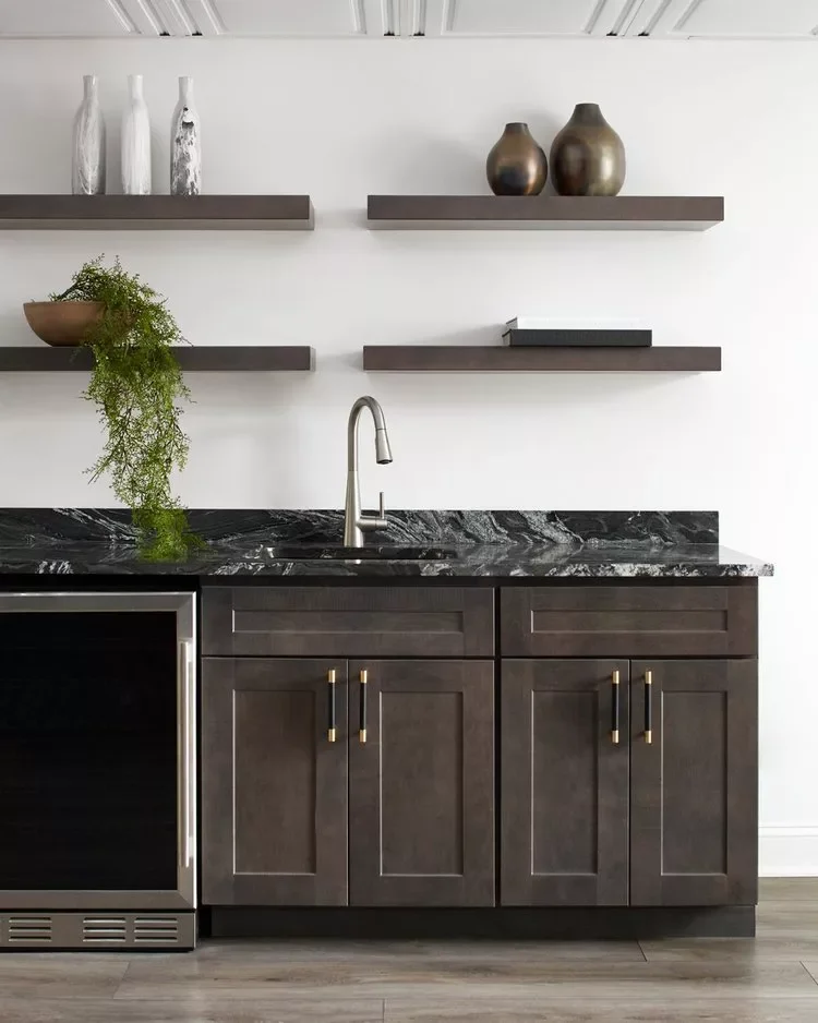 18 Black & Gold Kitchen Ideas for Moody, Elegant Spaces 5 Black Countertops With Rich Detailing