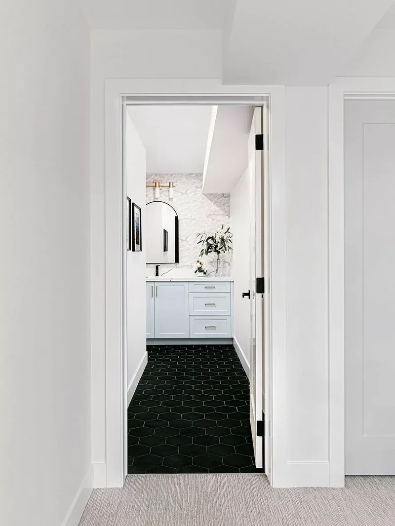 Black Geometric Floor Tile
