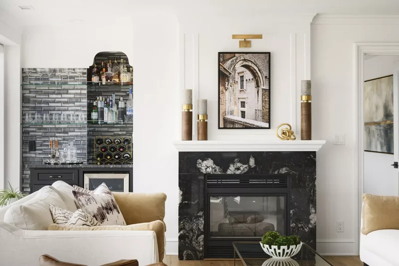 Black Granite Fireplace