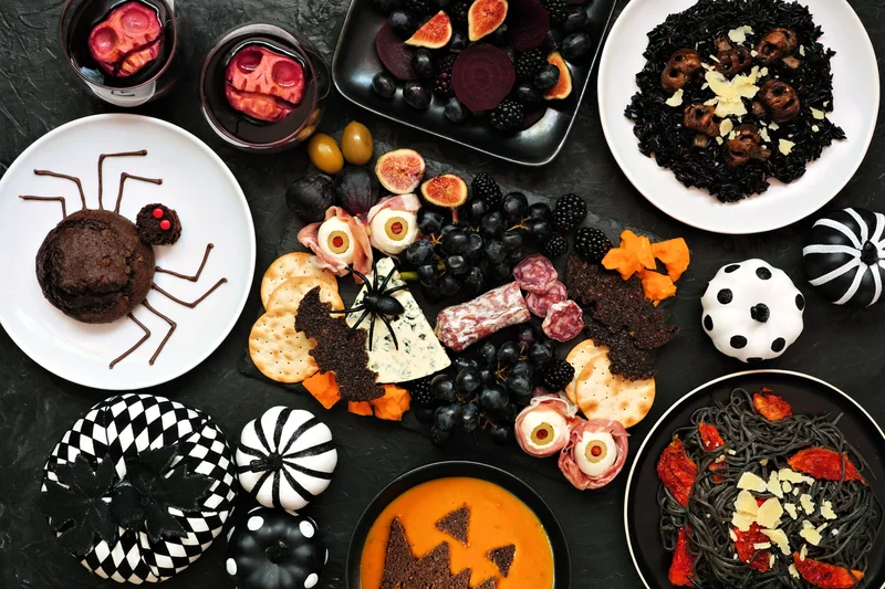 Black Halloween Snack Board