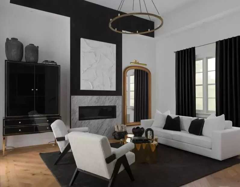 Black Living Room Rug