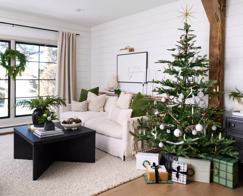 Black, White, and Green Color Scheme