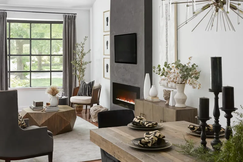 27 Sleek Linear Fireplace Ideas for Modern, Easy-Care Homes 14 Black and Gray Fireplace