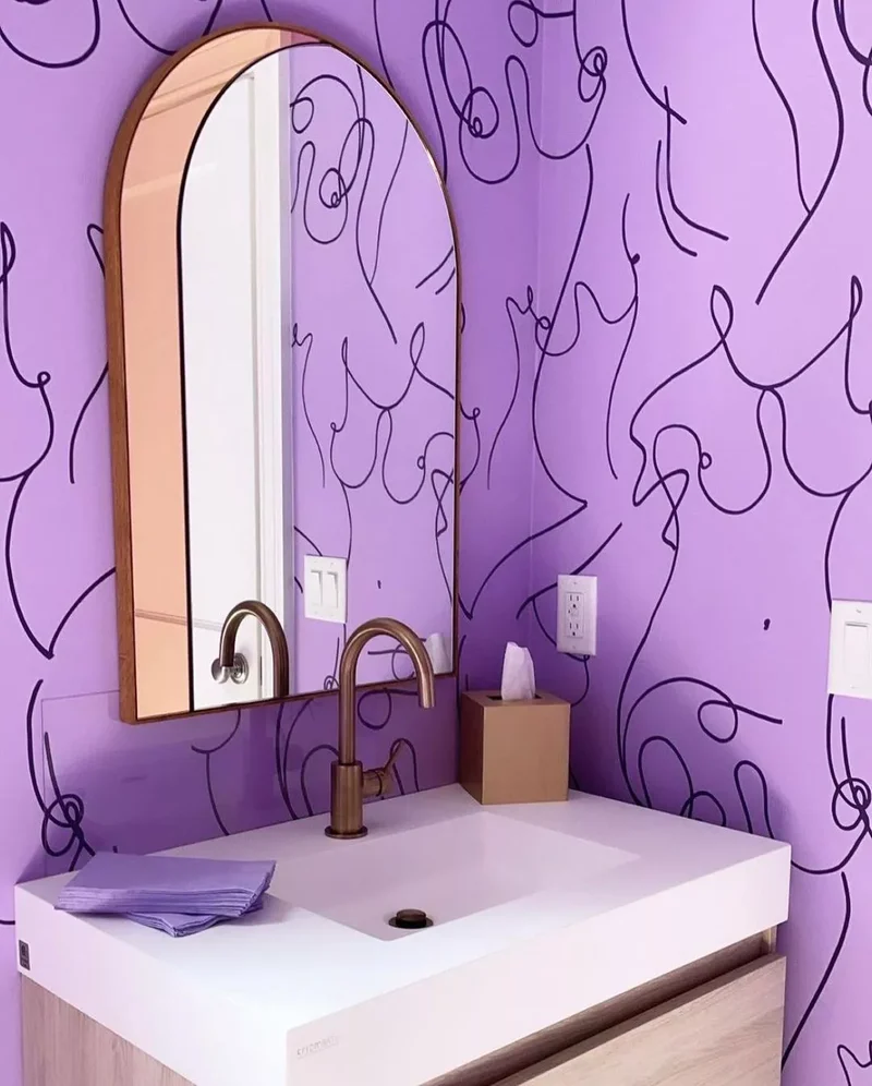 42 Beautiful Purple Bathroom Designs From Soft to Bold 8 Black and Purple Wallpaper