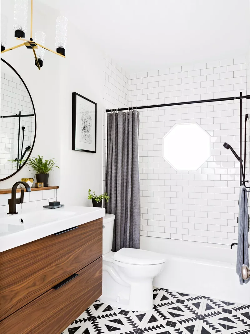 31 Stunning Black and White Bathroom Design Ideas 9 Black-and-White Bathroom Floor Tile