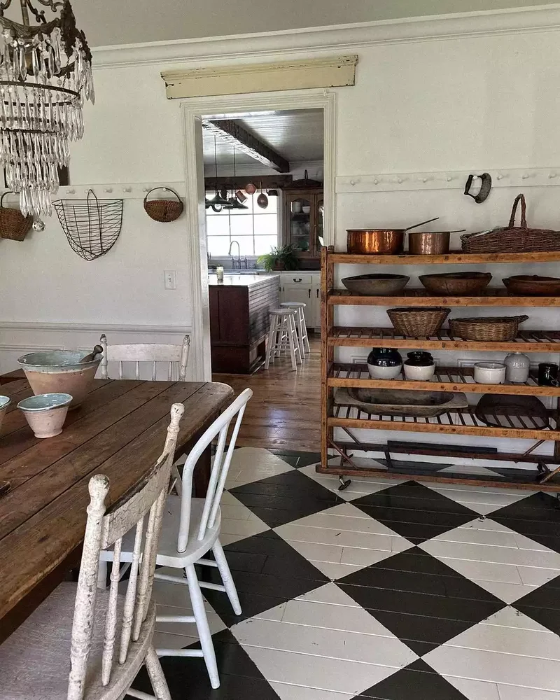 Black and White Checkered Flooring
